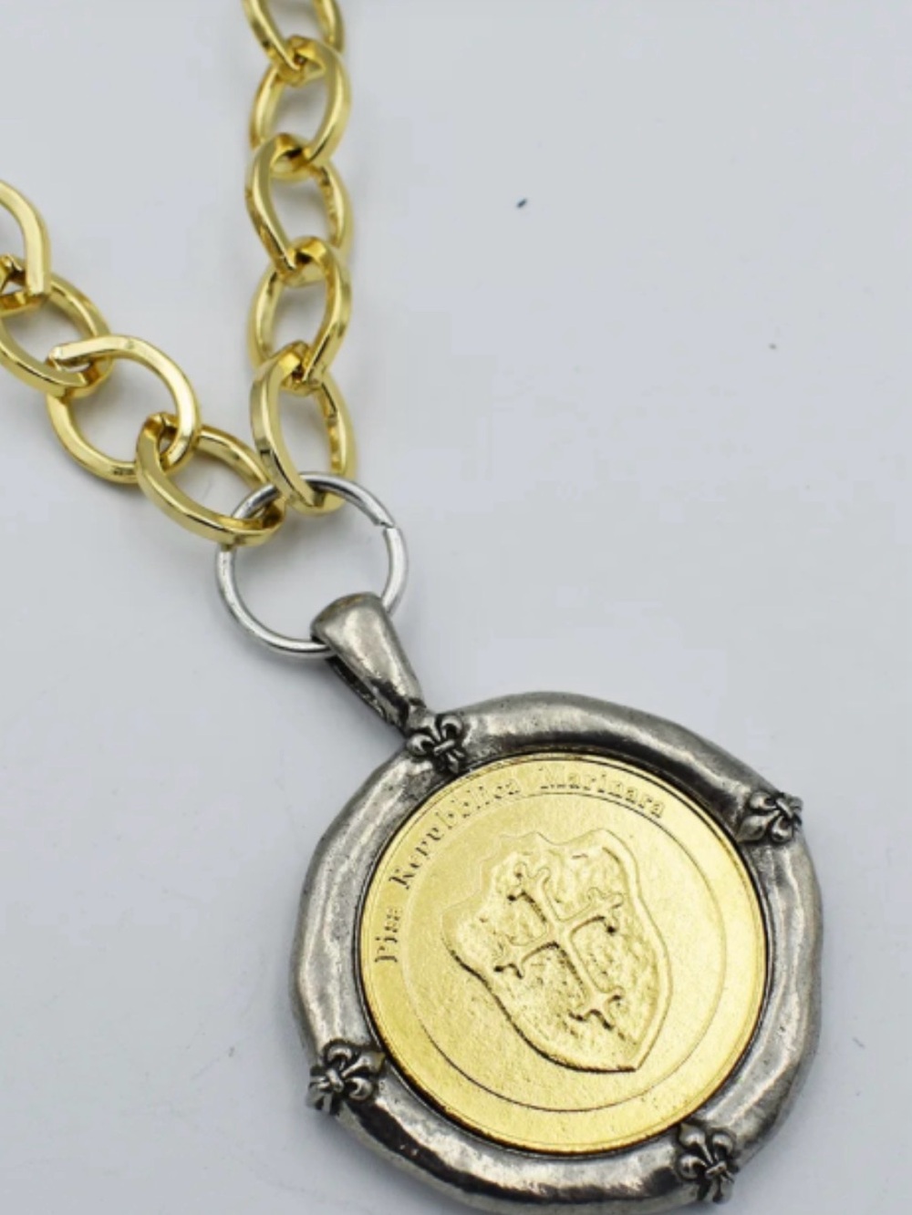 Jennifer Ponson Italian Collection Gold Chain Necklace with Cross, 36 in chain